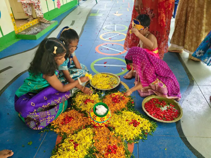 Preschool children smiling